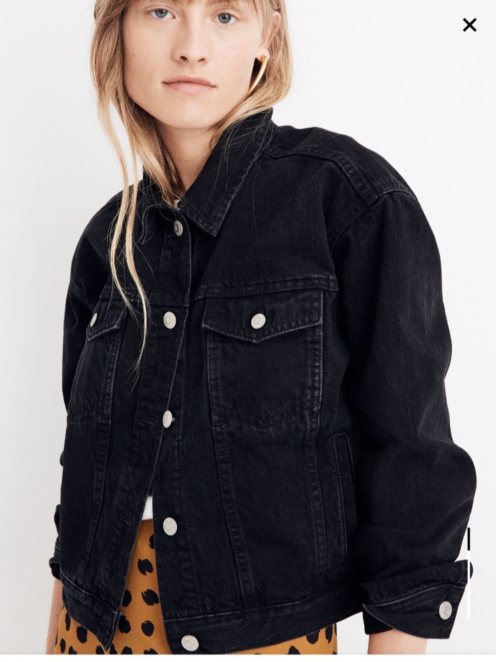 Madewell The Boxy-Crop Jean Jacket Cropped Black